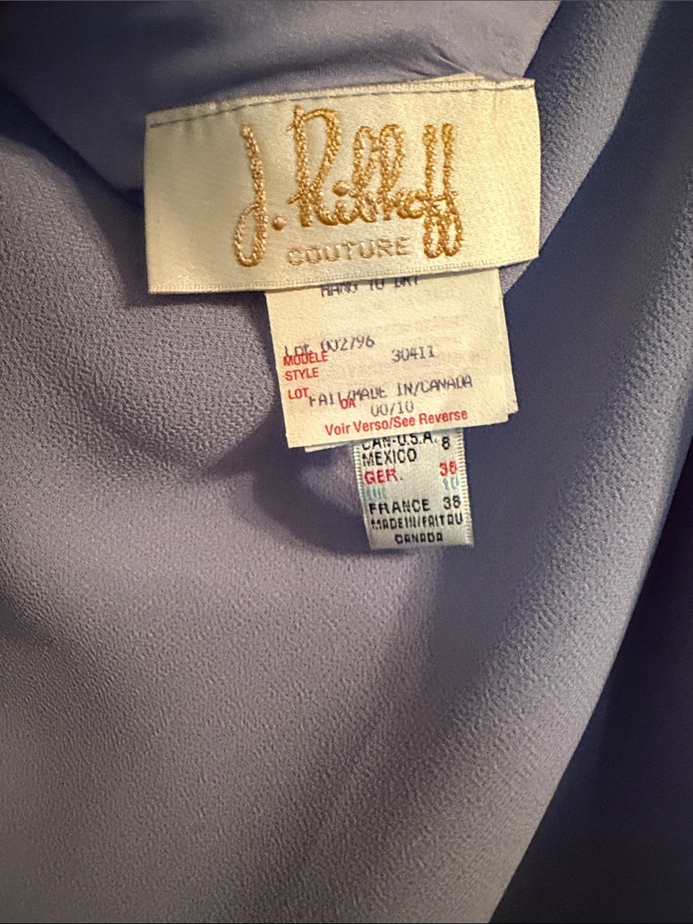 Joseph Ribkoff Lilac High-Low Slip Dress - Picture 2 of 3